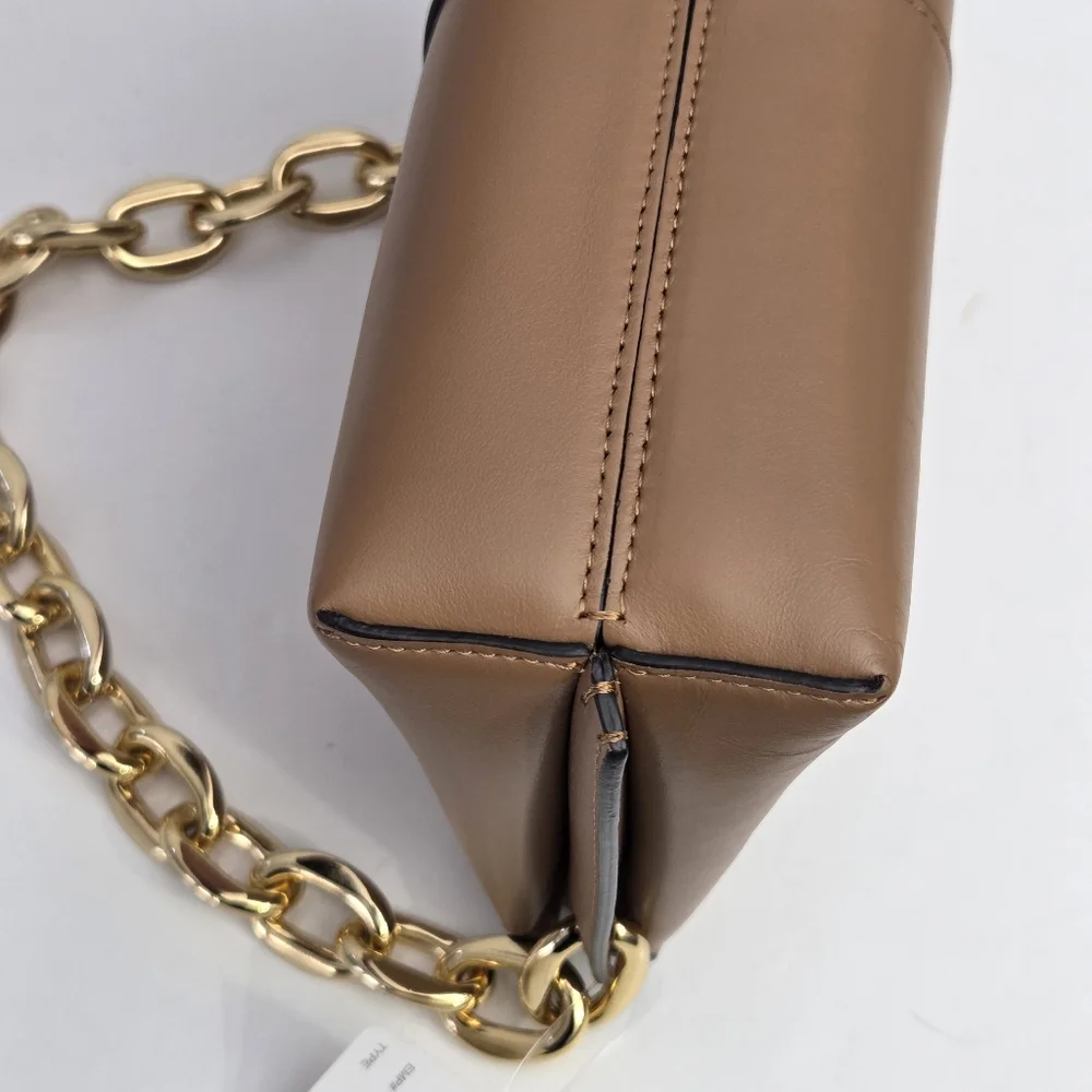 NWT WANDLER MINI CARLY CHAIN STRAP LEATHER SHOULDER BAG - AMBER